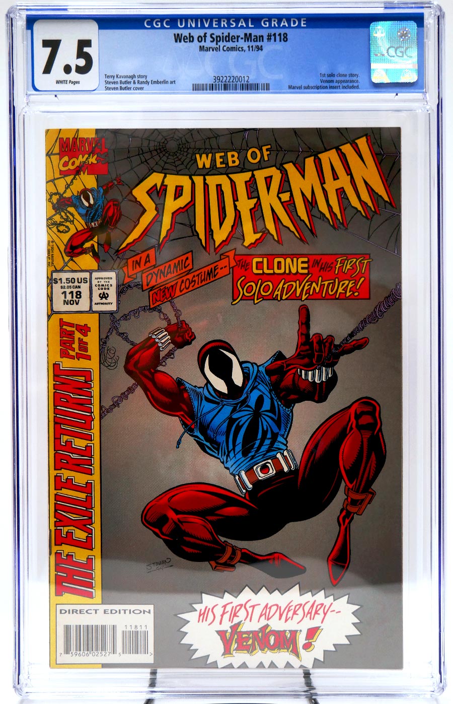Web Of Spider-Man #118 Cover C 1st Ptg CGC 7.5