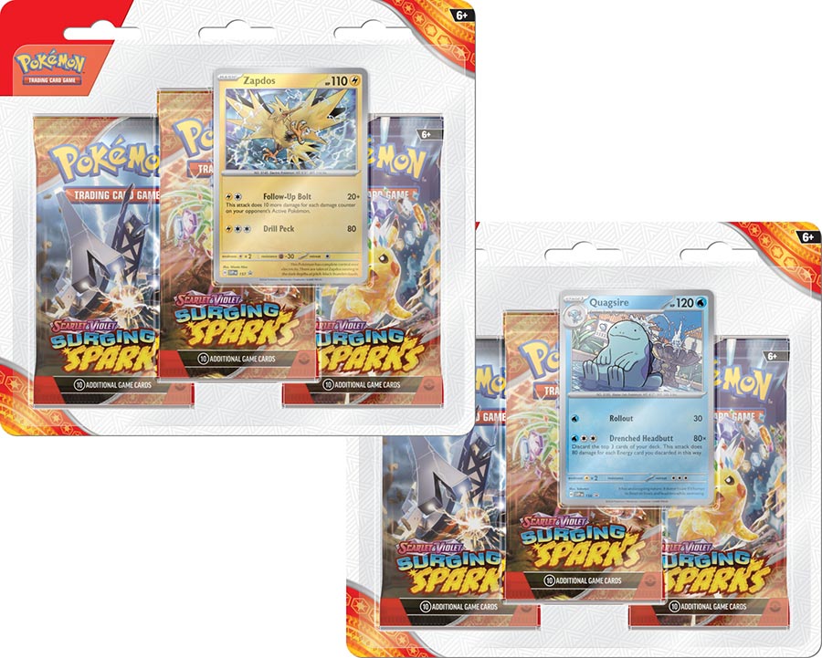 Pokemon Scarlet And Violet Surging Sparks 3-Pack Blister Pack