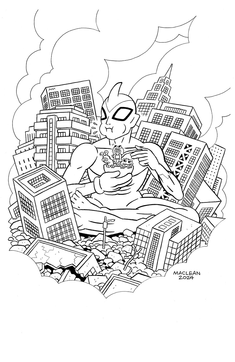 Ultramega By James Harren #9 Cover C Incentive Andrew MacLean Black & White Cover