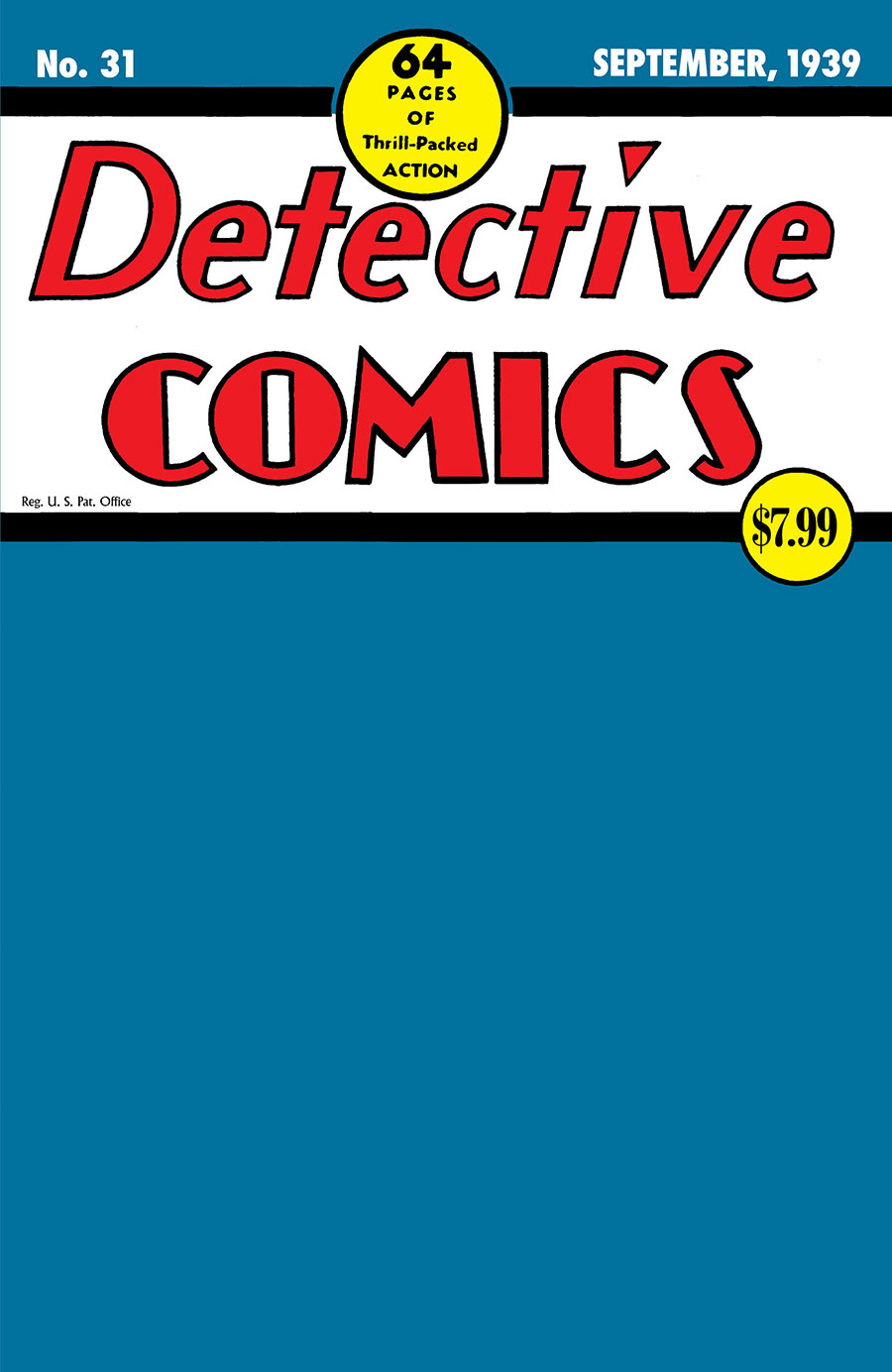 Detective Comics #31 Facsimile Edition Cover C Variant Blank Card Stock Cover