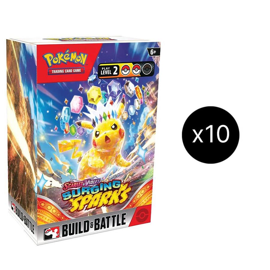 Pokemon Scarlet And Violet Surging Sparks Build And Battle Box Display (10-Count)