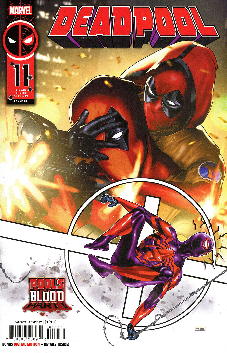 Deadpool Vol 9 #11 Cover A Regular Taurin Clarke Cover (Deadpool vs Spider-Man Pools Of Blood Part 1)