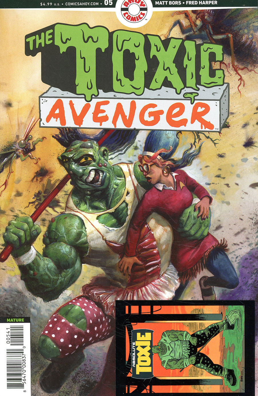 Toxic Avenger Vol 2 #5 Cover D Variant Fred Harper Polybagged Cover With Trading Card