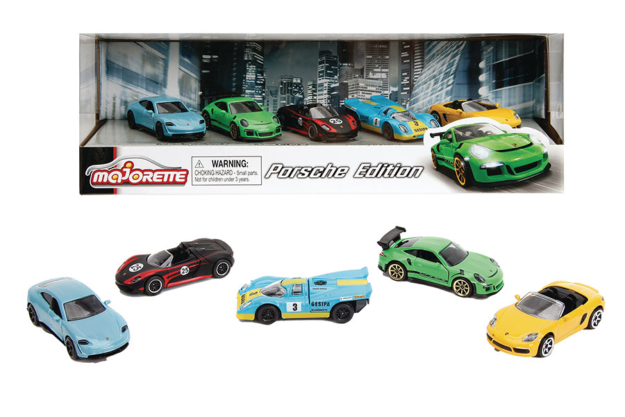 Majorette Porsche Edition 5-Pack Wave 3 1/64 Scale Die-Cast Cars