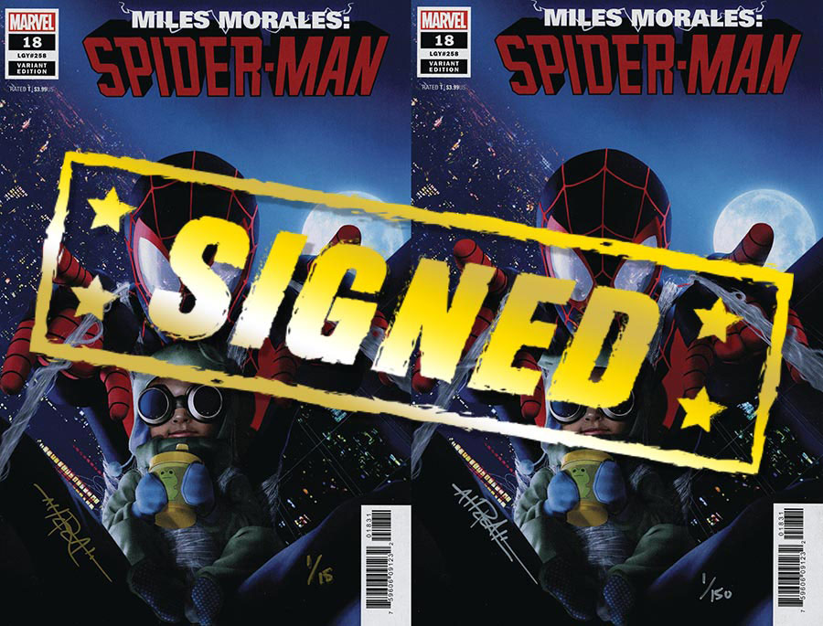 Miles Morales Spider-Man Vol 2 #18 DF Ultra-Limited Variant Set Gold & Silver Signature Series Signed By Rahzzah