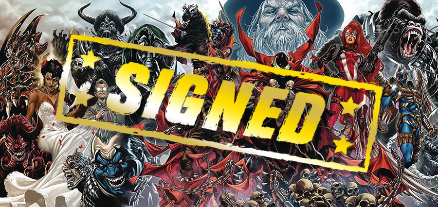 Spawn 4-Piece Connecting Cover Set Limited Edition Silver Signature Series Signed By Mark Brooks