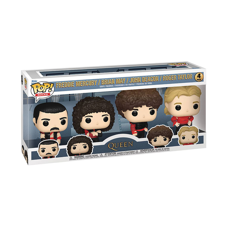 POP Rocks Queen Radio GA GA 4-Pack Vinyl Figure