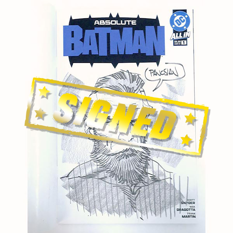 Absolute Batman #1 Cover Z-H Variant Blank Card Stock Cover With Hand-Drawn Batman Signed & Sketched By Dan Panosian