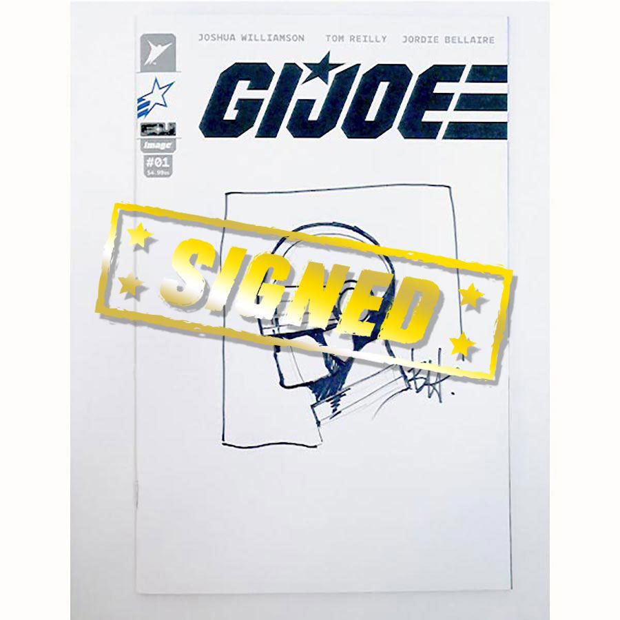 GI Joe Vol 10 #1 Cover Z-D Variant GI Joe Blank Cover With Hand-Drawn Snake Eyes Signed & Sketched By Ben Harvey