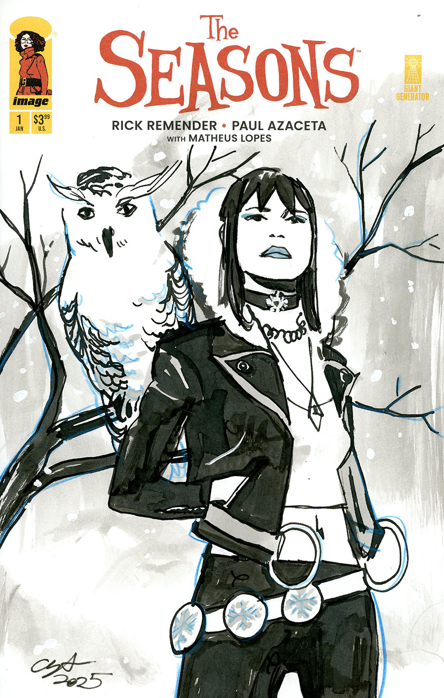 Seasons #1 Cover G-A Incentive Paul Azaceta Original Art Hand-Drawn Color Sketch Variant Cover