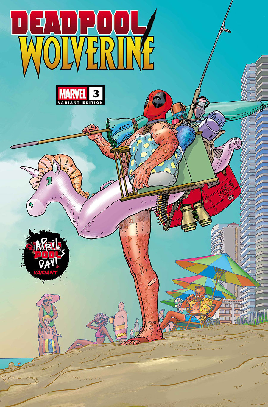 Deadpool Wolverine #3 Cover B Variant Aaron Kuder April Pools Day Cover