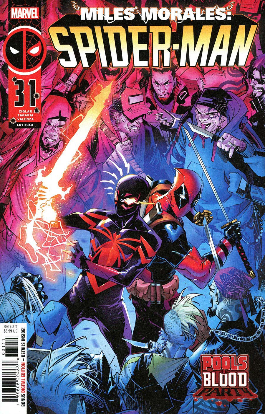 Miles Morales Spider-Man Vol 2 #31 Cover A Regular Federico Vicentini Cover (Deadpool vs Spider-Man Pools Of Blood Part 4)