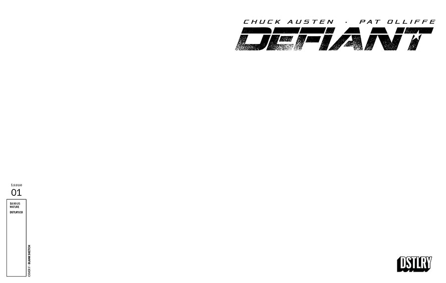 Defiant (DSTLRY) #1 Cover F Variant Blank Wraparound Cover