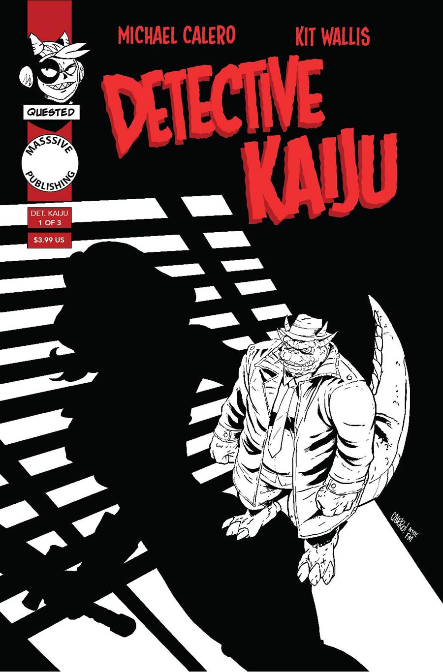 Detective Kaiju #1 Cover C Variant Michael Calero Noir Homage Cover - RESOLICITED