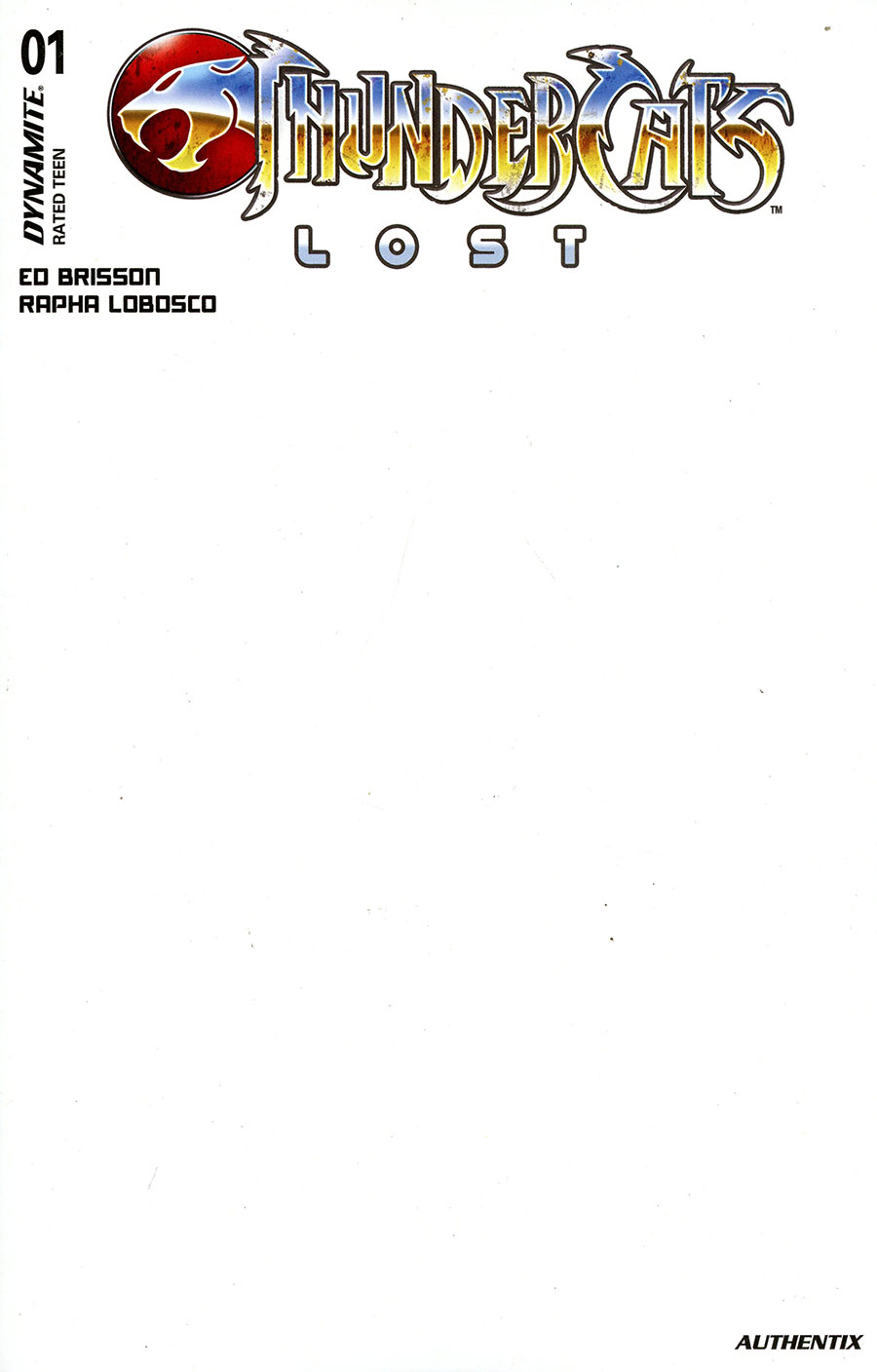 Thundercats Lost #1 Cover H Variant Blank Authentix Cover
