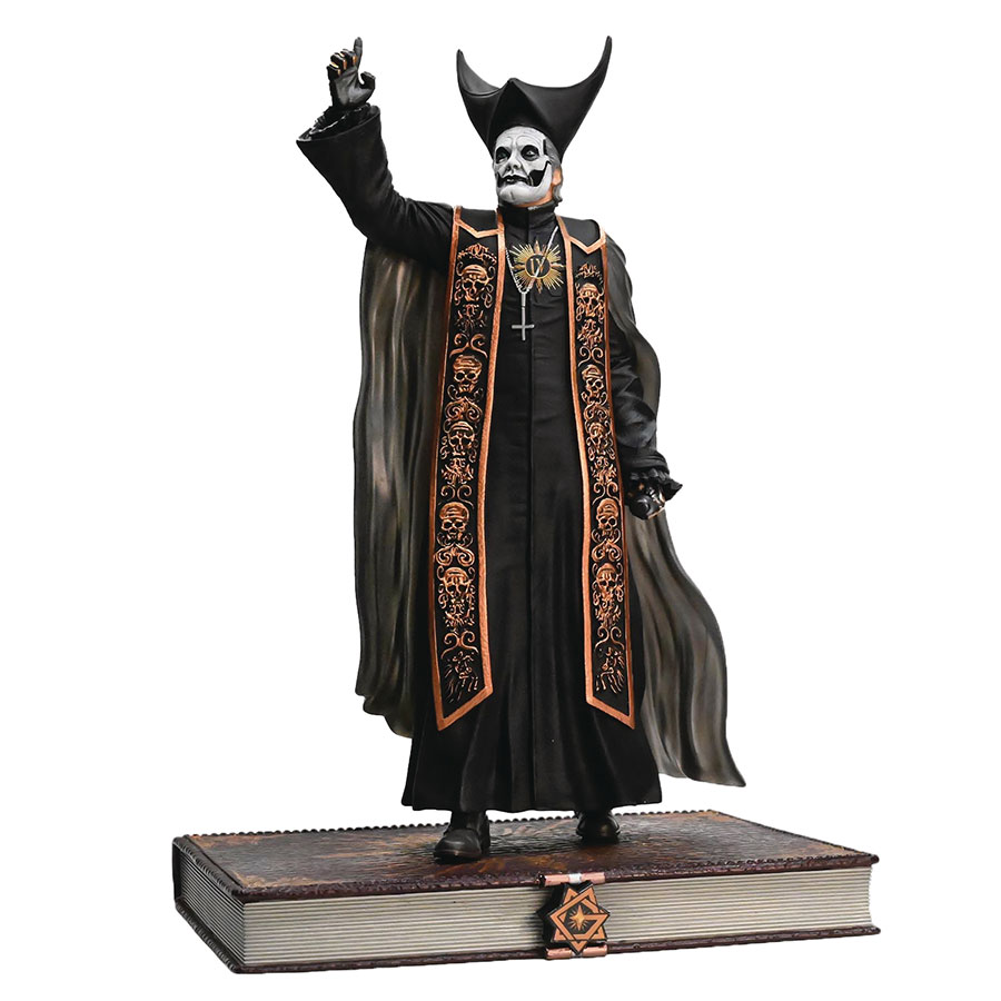 Ghost Papa Emeritus IV (Black Robes) Rock Iconz Statue