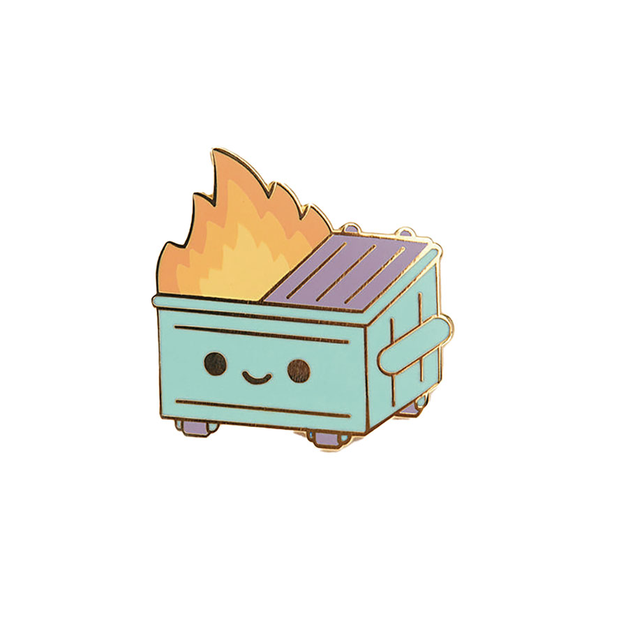 Dumpster Fire 1.2-Inch Enamel Pin - Pastel