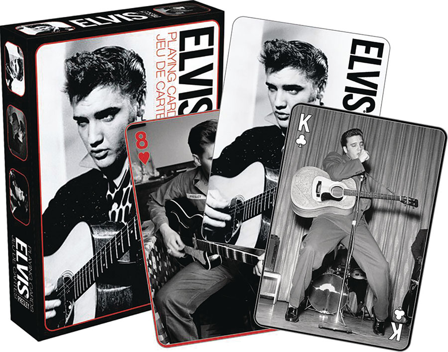 Elvis Black And White Playing Cards