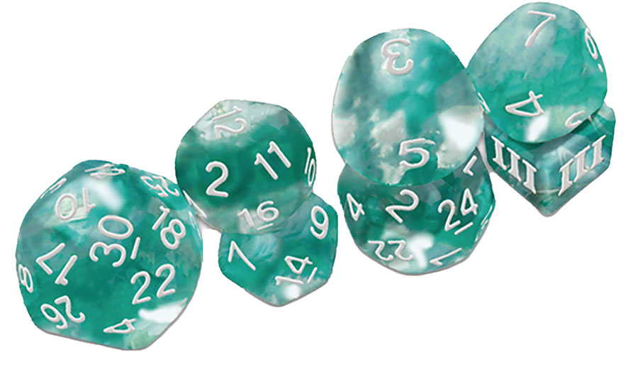 Thracian Azure Swirl Dice Set - DCC 7-Piece