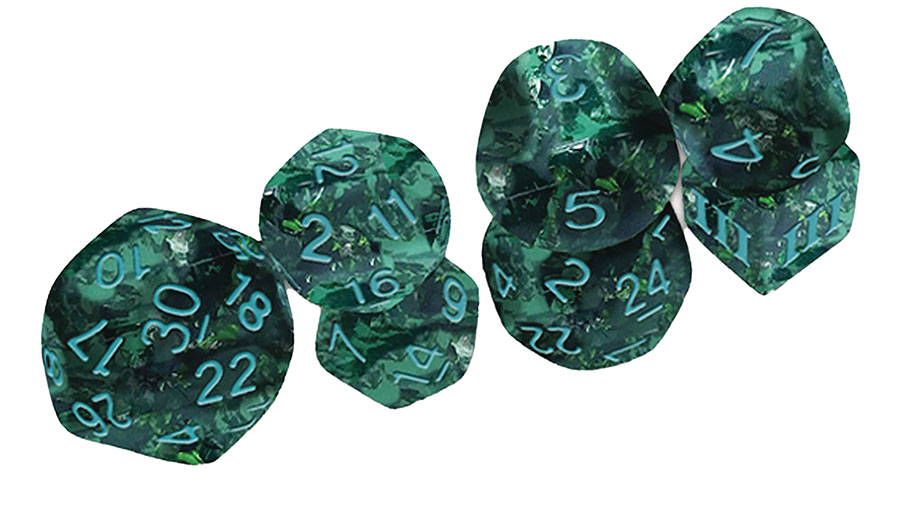 Verdigris Grecian Vase Dice Set - DCC 7-Piece