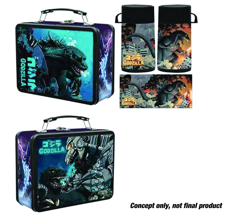 FCBD 2025 Tin Titans Godzilla Comic Previews Exclusive Lunch Box With Beverage Container