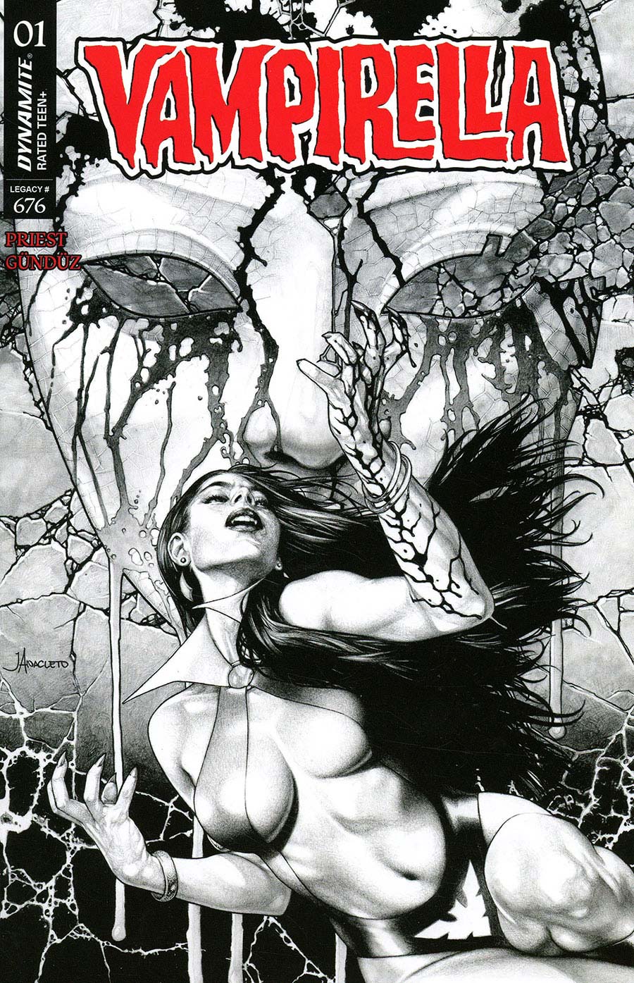 Vampirella Vol 9 #1 Cover O Incentive Jay Anacleto Black & White Cover