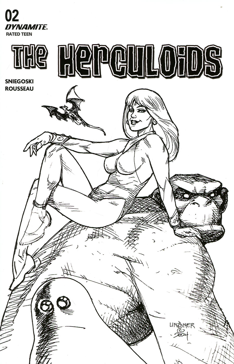 Herculoids #2 Cover M Incentive Joseph Michael Linsner Line Art Cover
