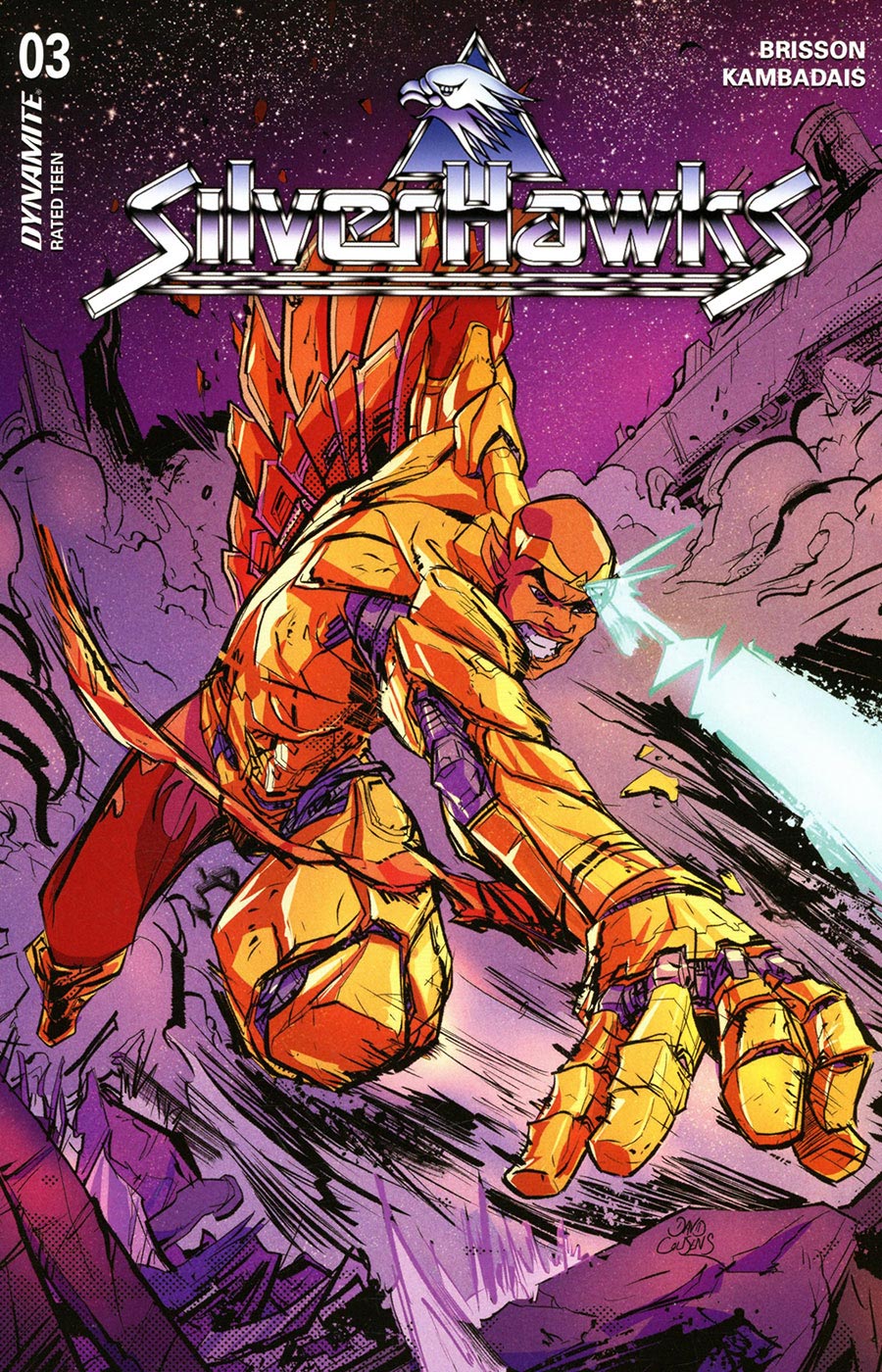 SilverHawks Vol 2 #3 Cover L Incentive David Cousens Battle Damage Variant Cover
