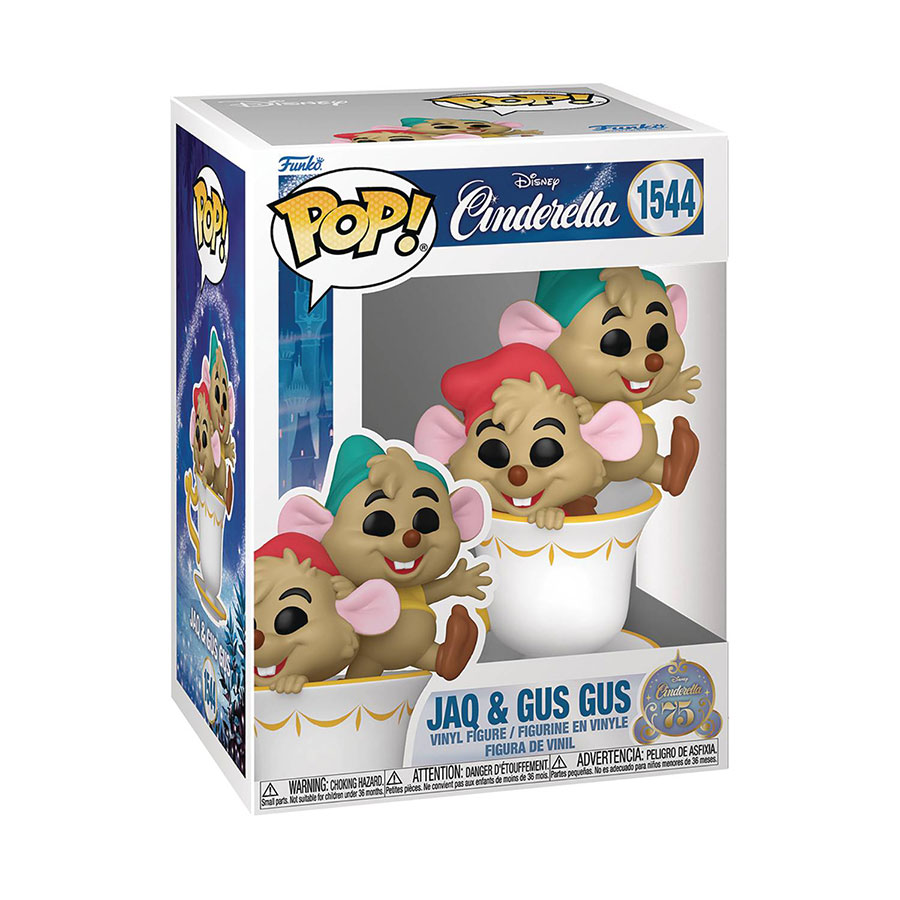 POP Disney Cinderella 75th Anniversary Jaq And Gus Gus In Cup Vinyl Figure