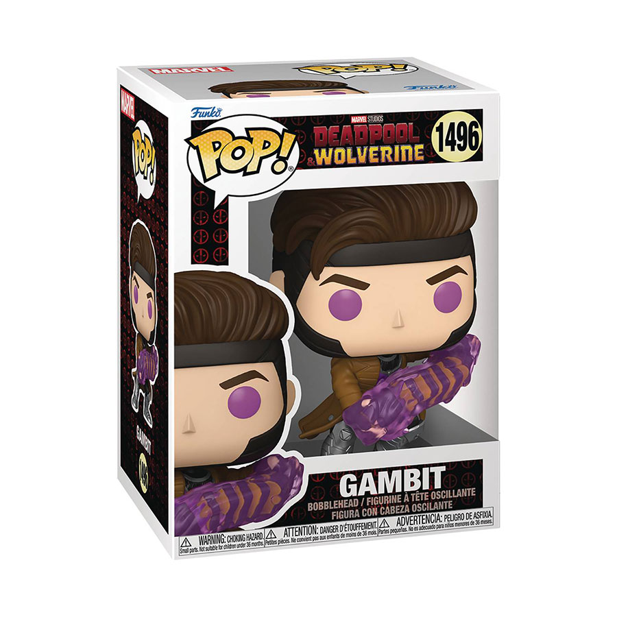 POP Marvel Deadpool & Wolverine Gambit With Charged Cards Vinyl Bobble Head