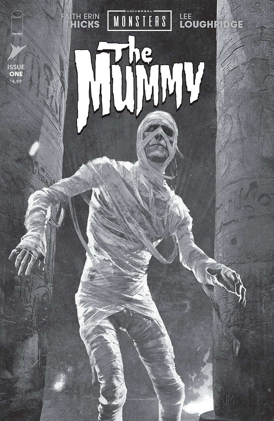 Universal Monsters The Mummy #1 Cover D Incentive Joshua Middleton Classic Horror Black & White Cover