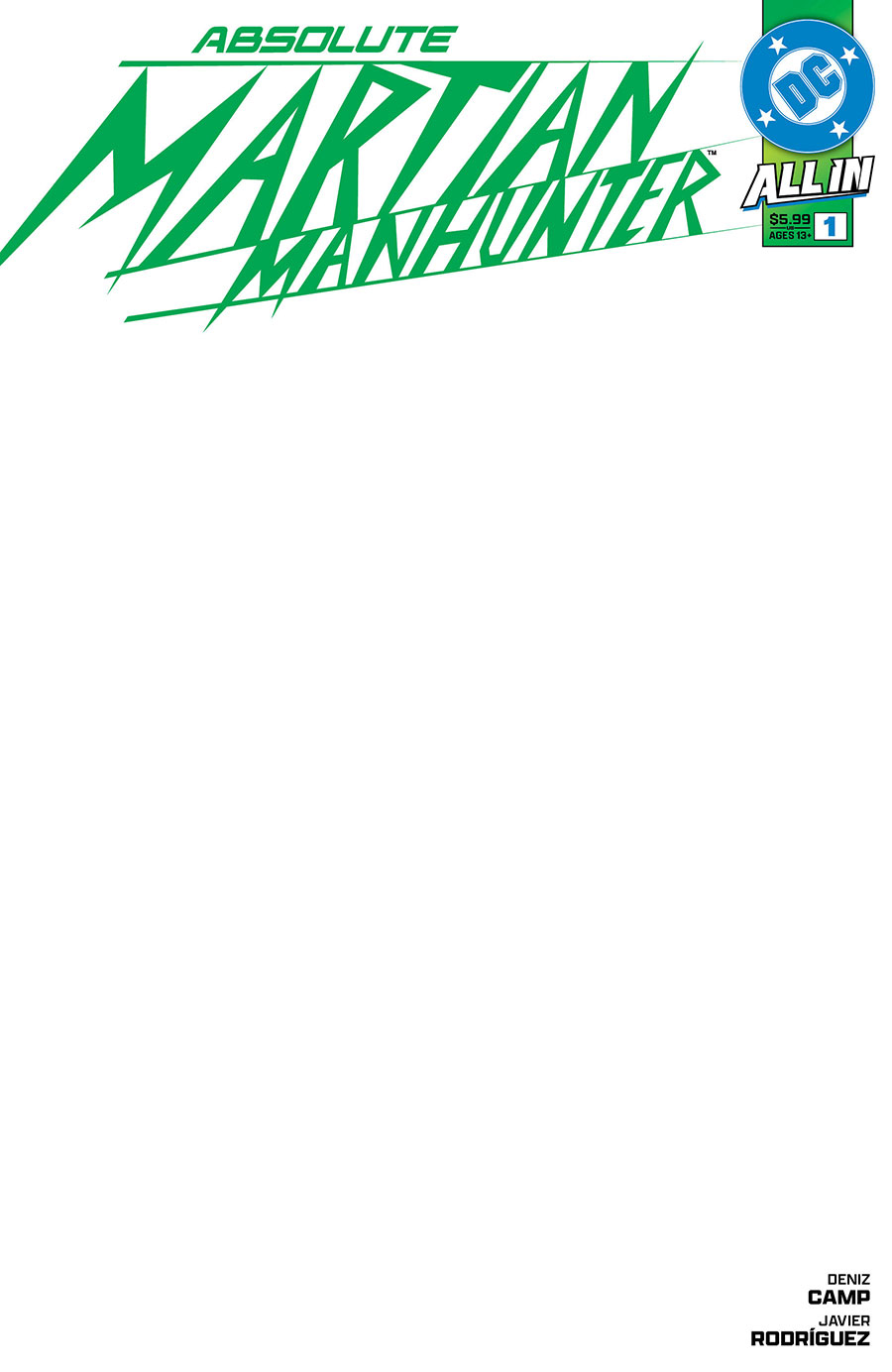 Absolute Martian Manhunter #1 Cover G Variant Blank Card Stock Cover (DC All In)