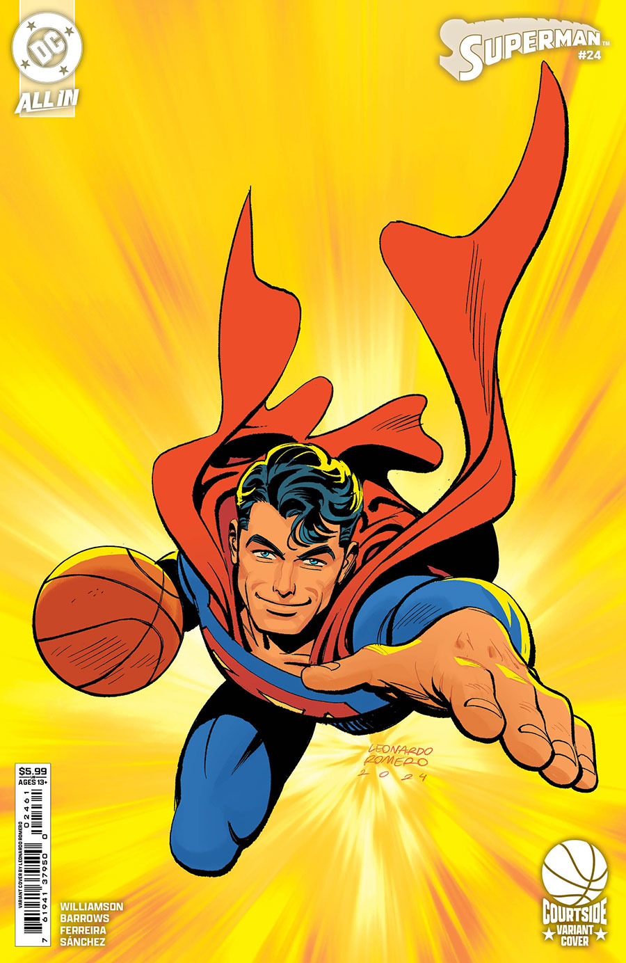 Superman Vol 7 #24 Cover E Variant Leonardo Romero Courtside Card Stock Cover (DC All In)