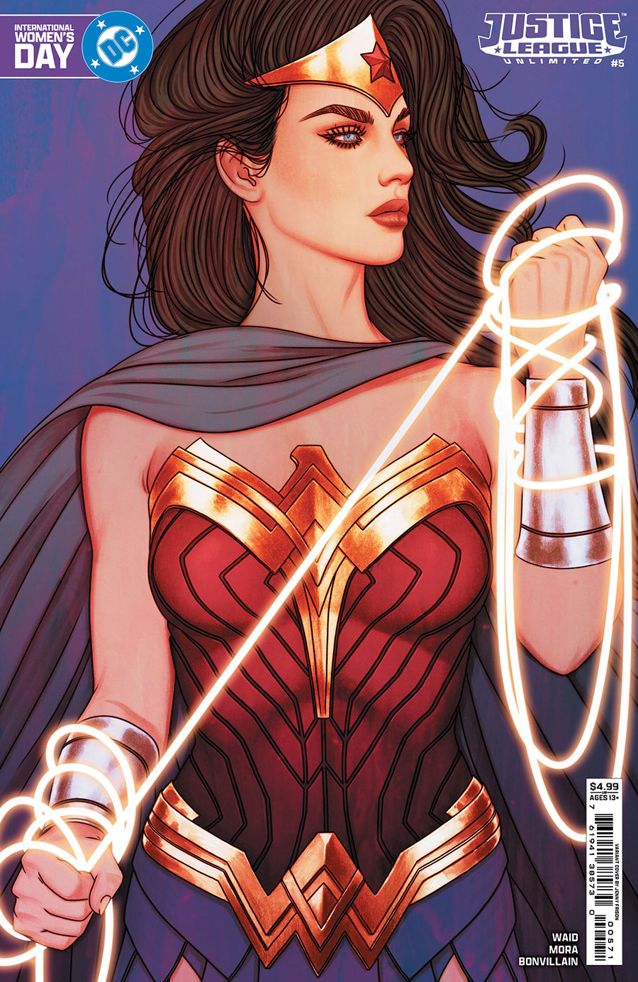 Justice League Unlimited #5 Cover E Variant Jenny Frison International Womens Day Wonder Woman Card Stock Cover (DC All In)