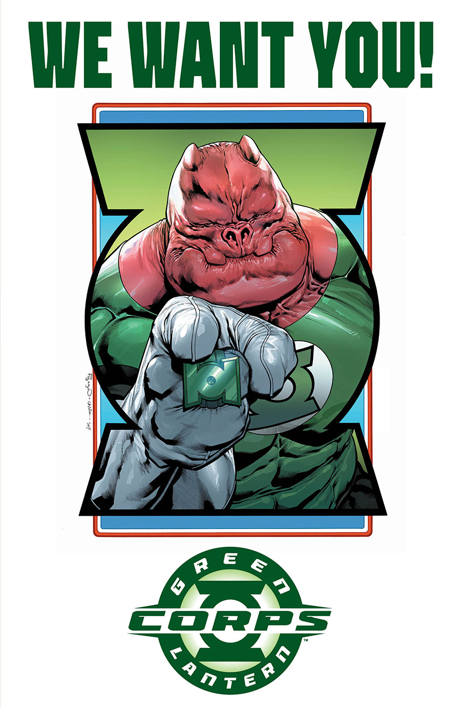 Green Lantern Corps Vol 4 #2 Cover E Variant Fernando Pasarin & Oclair Albert Recruitment Poster Acetate Cover (DC All In)