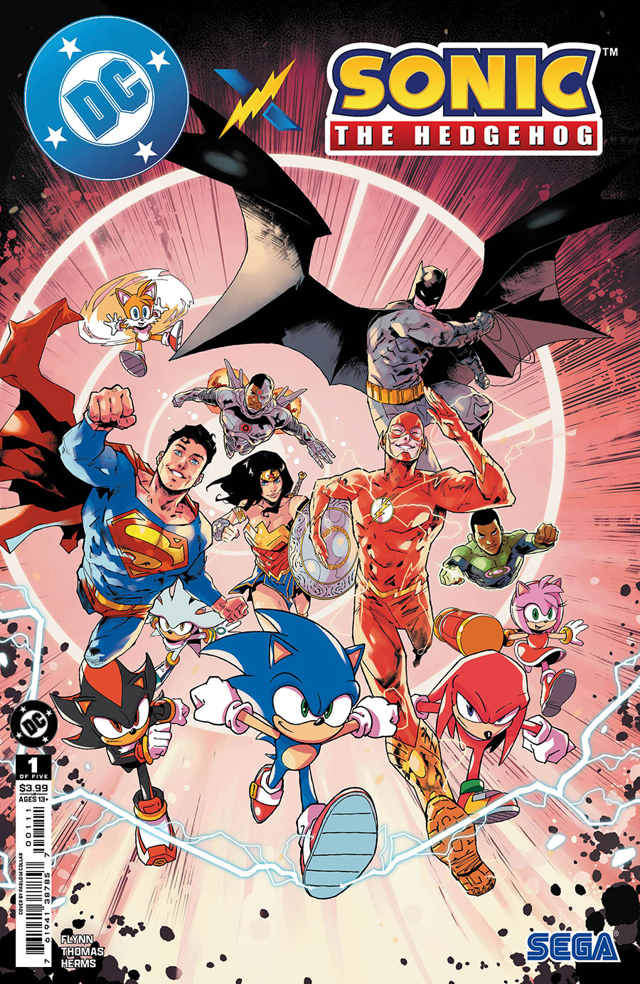 DC x Sonic The Hedgehog #1 Cover A Regular Pablo M Collar Cover (Limit 1 Per Customer)