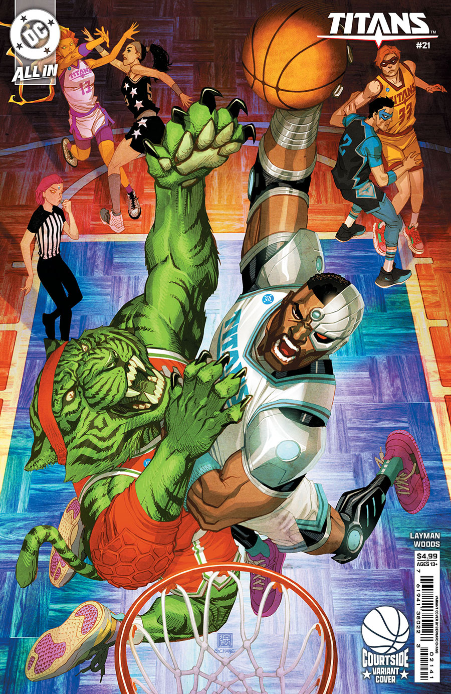 Titans Vol 4 #21 Cover D Variant Bernard Chang Courtside Card Stock Cover (DC All In)