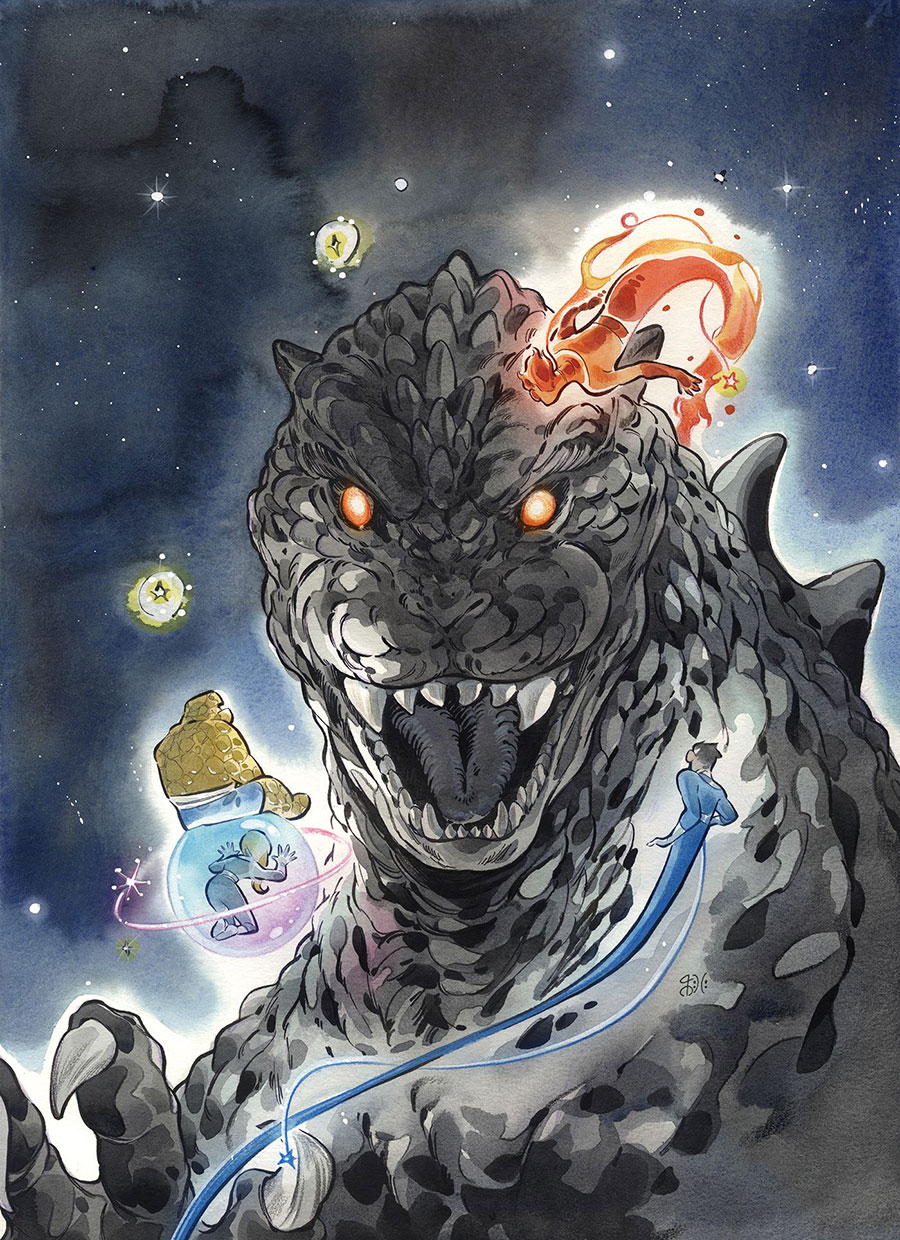 Godzilla vs Fantastic Four #1 (One Shot) Cover J Incentive Peach Momoko Virgin Cover