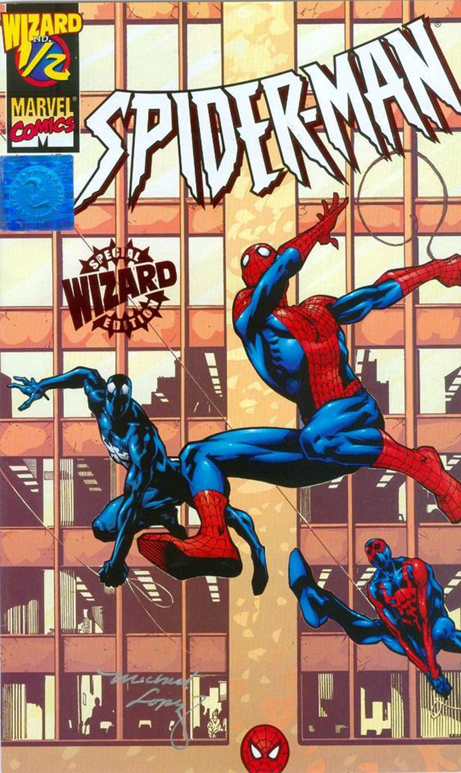 Spider-Man #1/2 Cover E Red Foil Stamp Variant Signed With Certificate