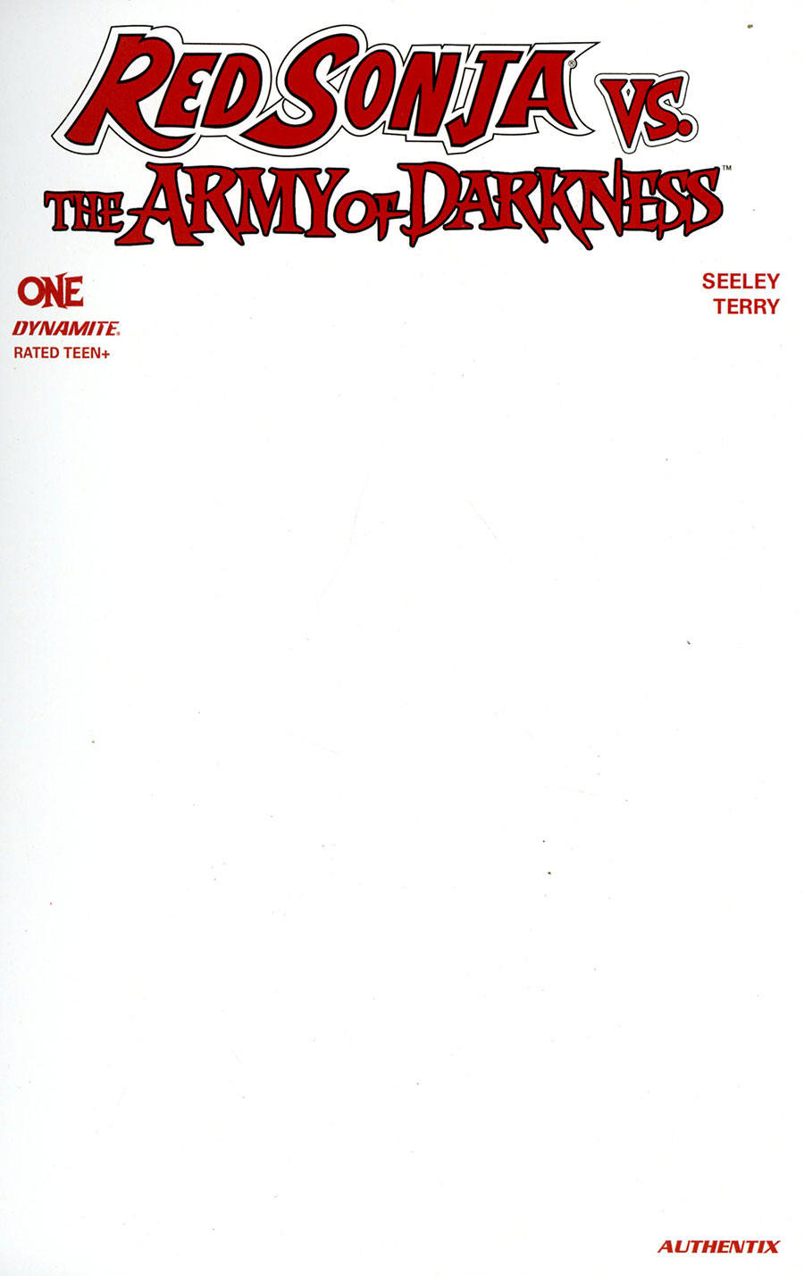 Red Sonja vs The Army Of Darkness #1 Cover G Variant Blank Authentix Cover