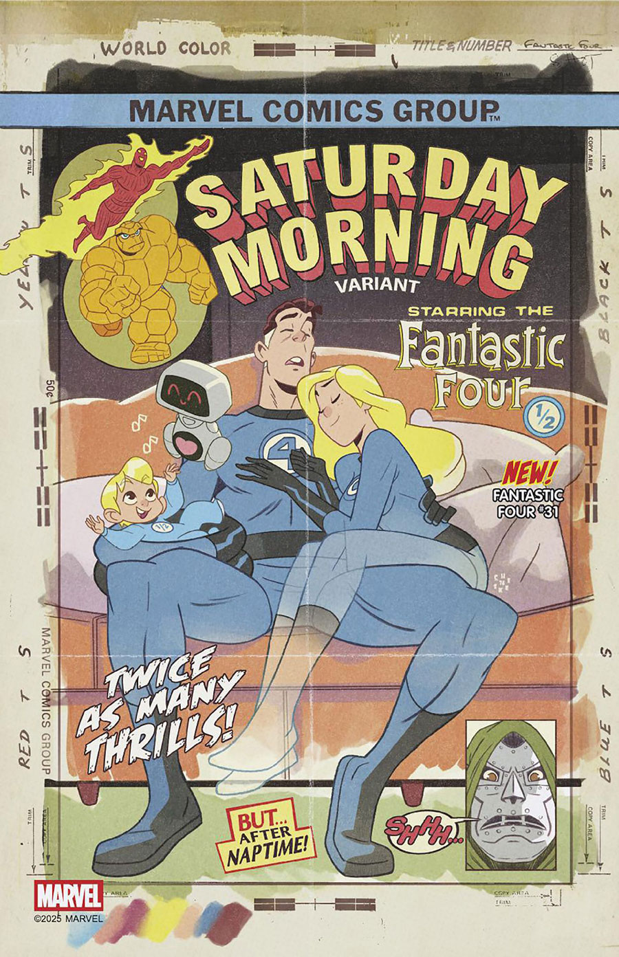 Fantastic Four Vol 7 #31 Cover D Variant Sean Galloway Saturday Morning Cover (One World Under Doom Tie-In)