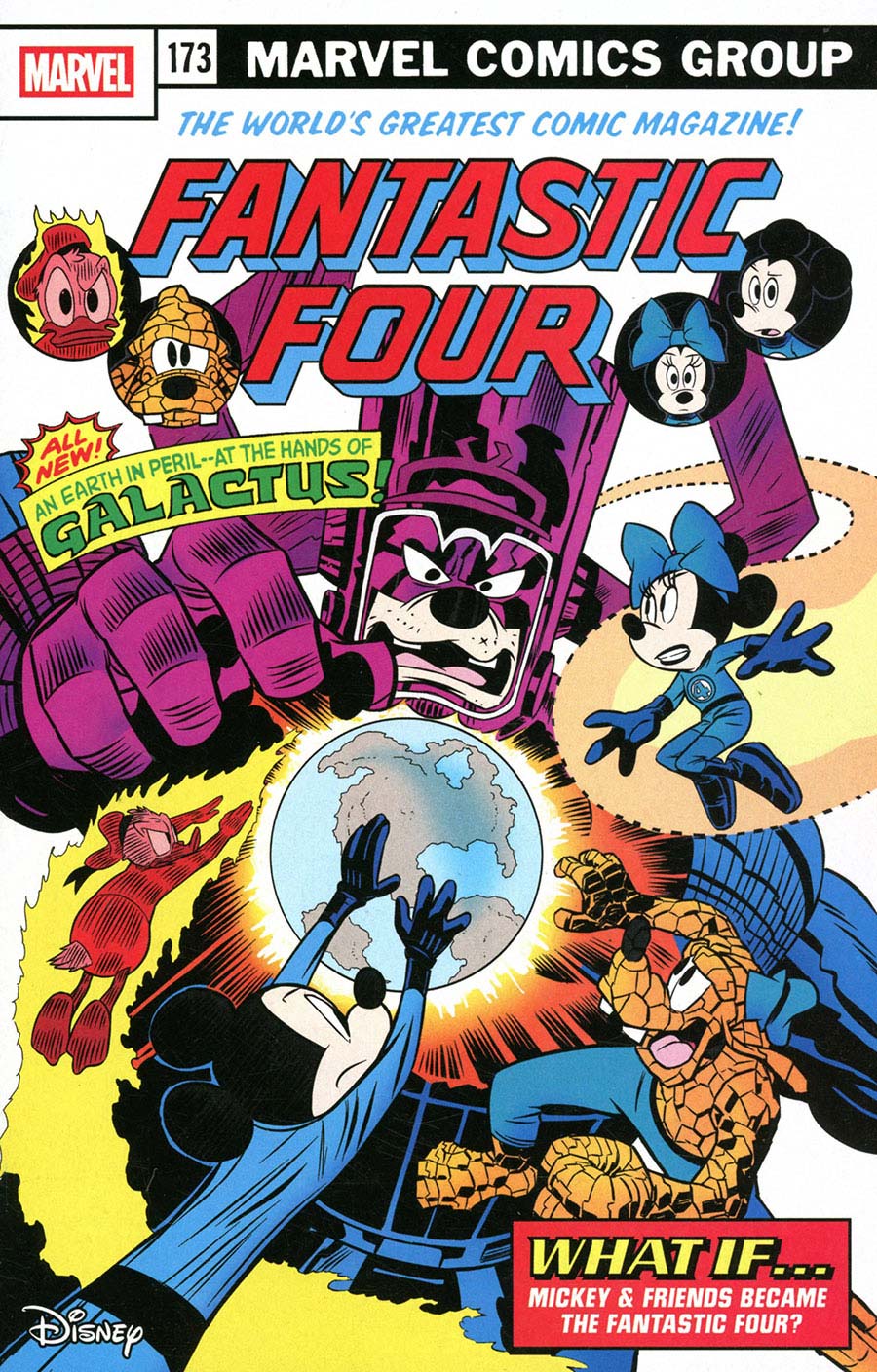Fantastic Four Vol 7 #31 Cover B Variant Claudio Sciarrone Disney What If Fantasitc Four Homage Cover (One World Under Doom Tie-In)