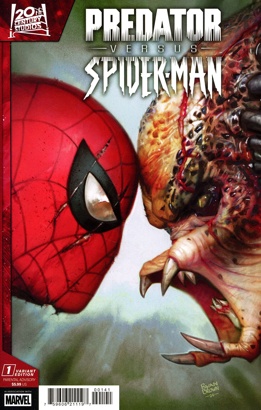 Predator vs Spider-Man #1 Cover C Variant Ryan Brown Cover