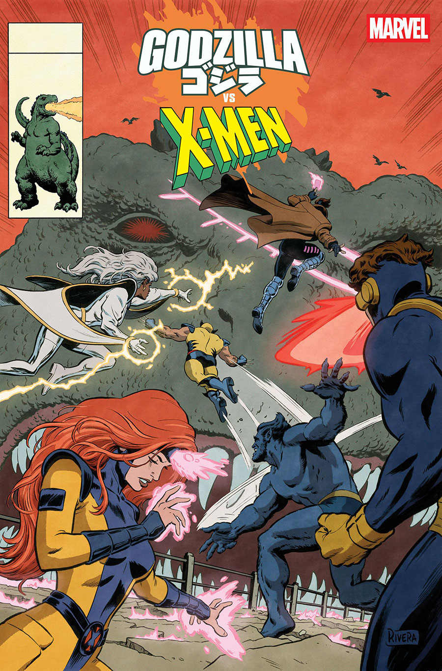 Godzilla vs X-Men #1 (One Shot) Cover D Variant Paolo Rivera Godzilla King Of The Monsters Homage Cover