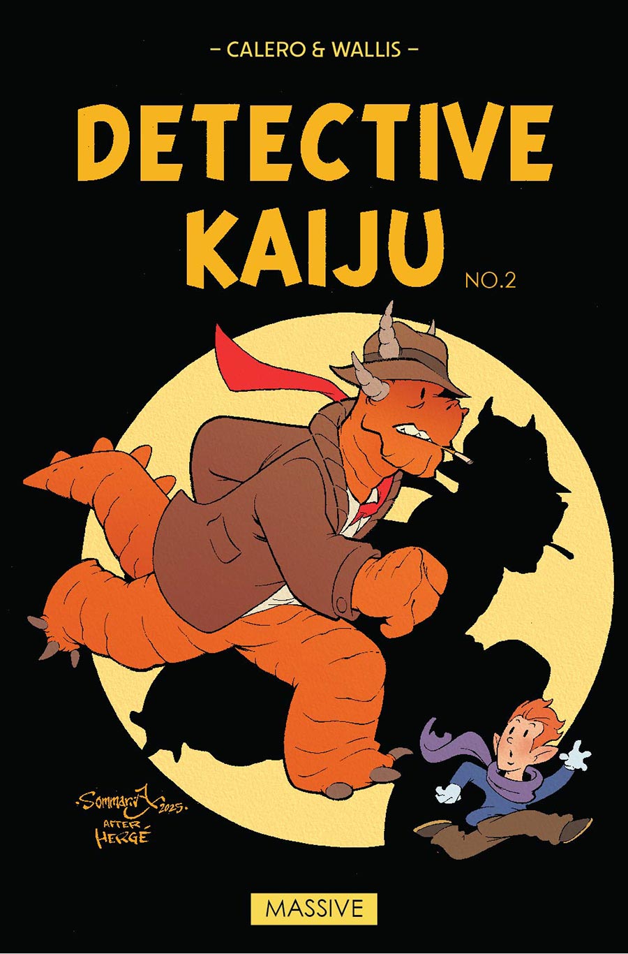 Detective Kaiju #2 Cover B Variant Jon Sommariva Tin Tin Homage Cover - RESOLICITED