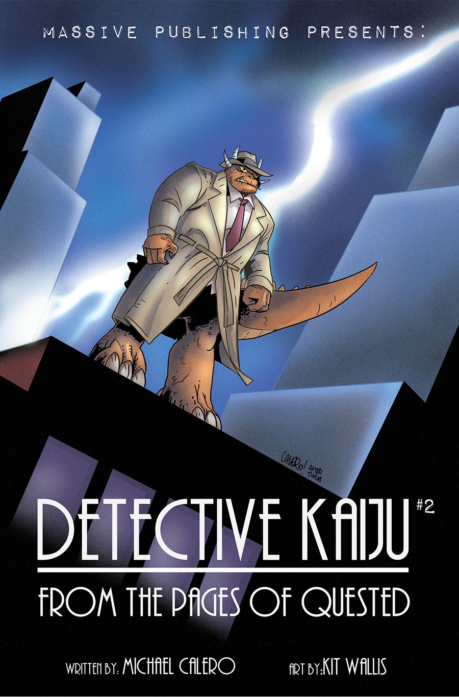 Detective Kaiju #2 Cover C Variant Michael Calero Noir Homage Cover - RESOLICITED