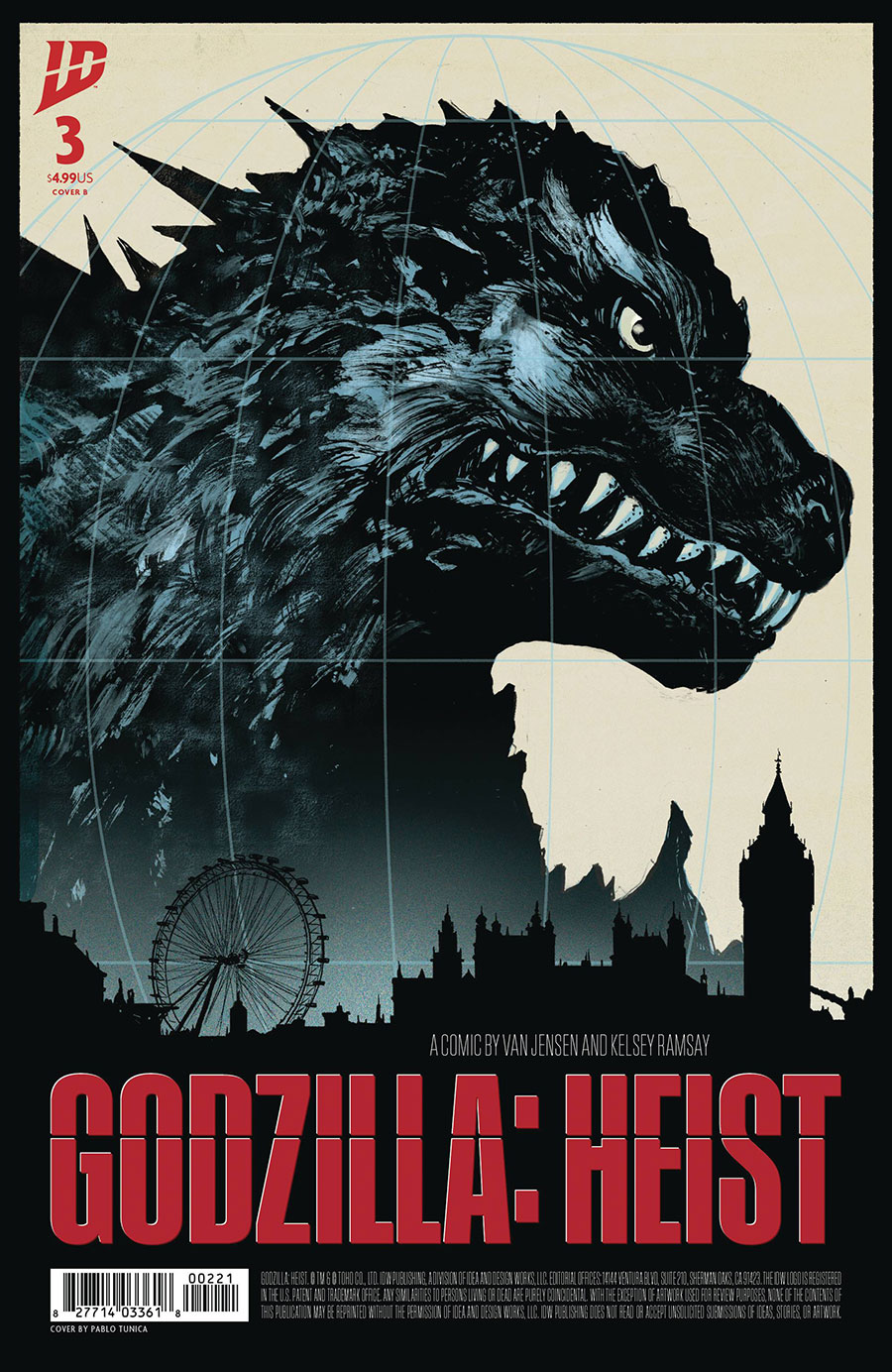 Godzilla Heist #3 Cover B Variant Pablo Tunica Cover