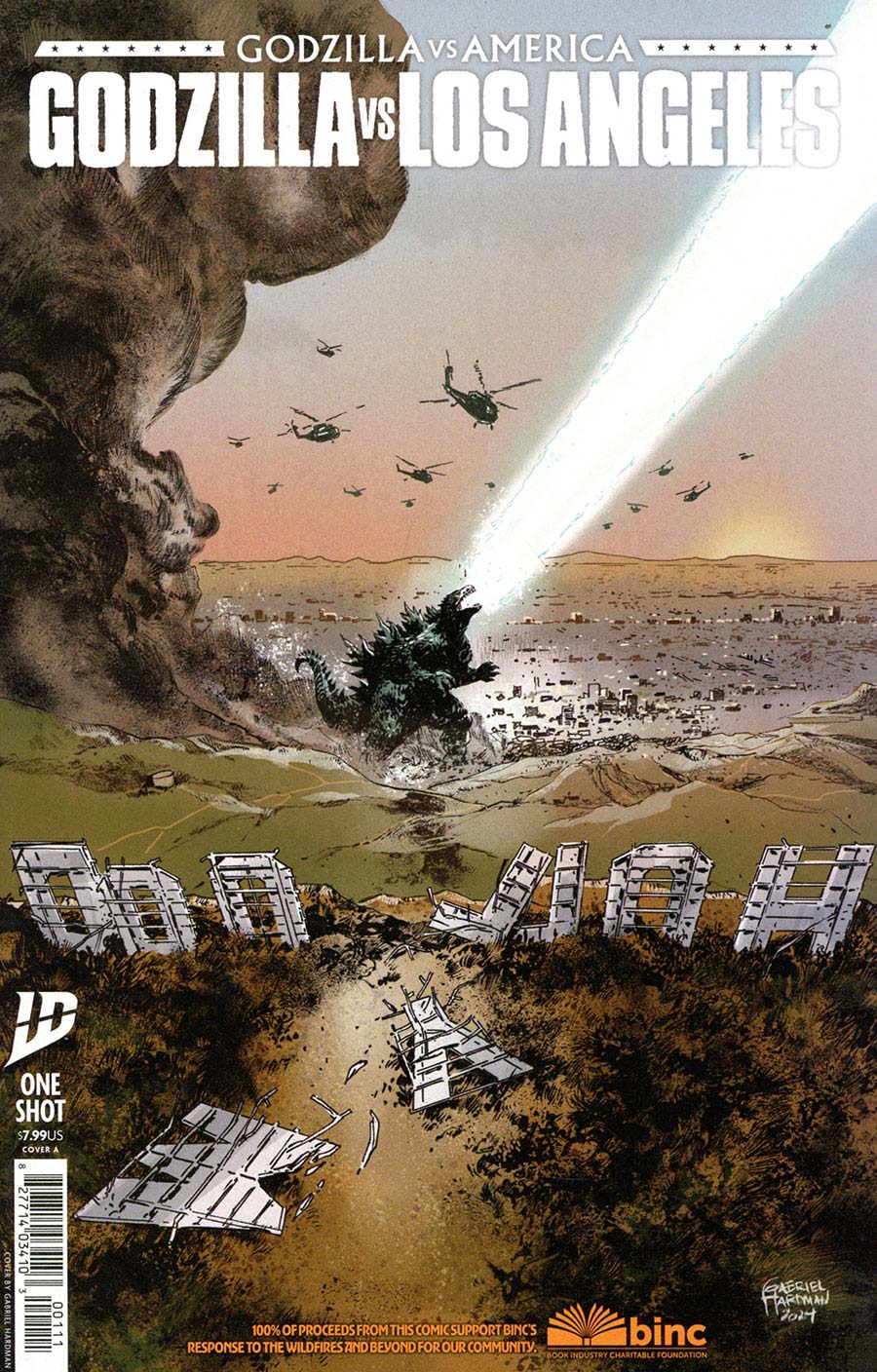 Godzilla vs America Godzilla vs Los Angeles #1 (One Shot) Cover A Regular Gabriel Hardman Cover