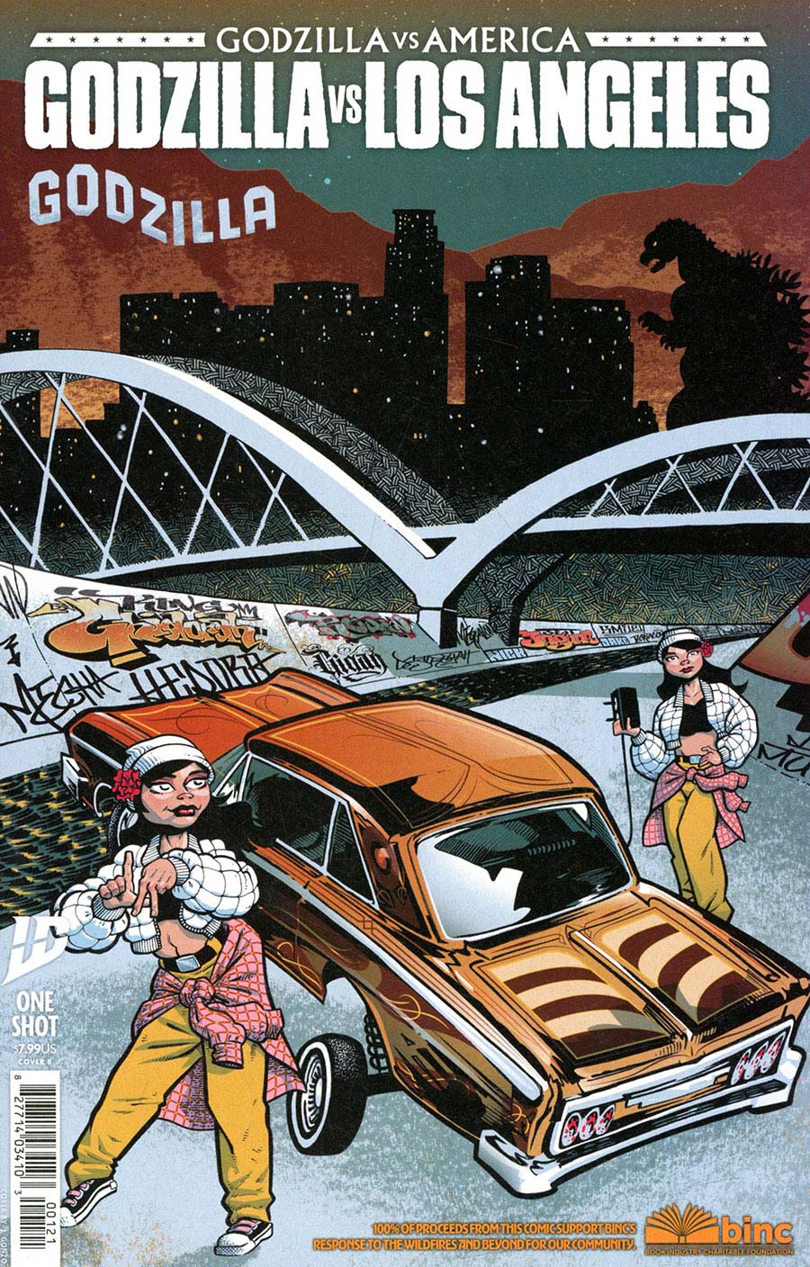 Godzilla vs America Godzilla vs Los Angeles #1 (One Shot) Cover B Variant J Gonzo Cover