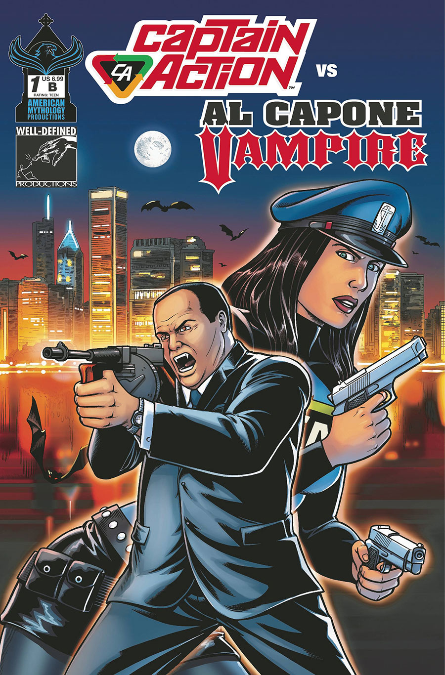 Captain Action vs Al Capone Vampire #1 (One Shot) Cover B Variant Brendon Fraim & Brian Fraim Al Capone Vampire Cover